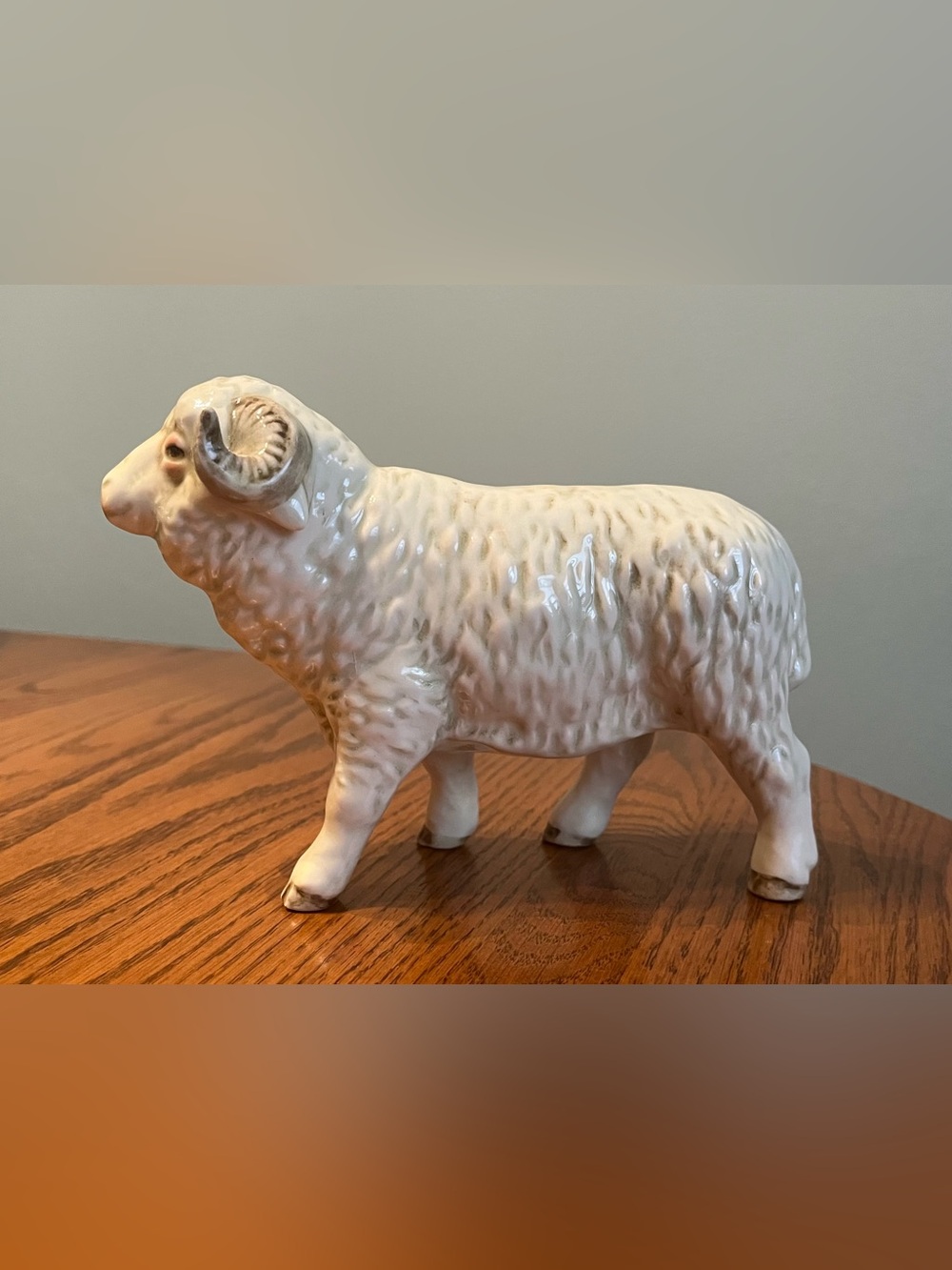 Vintage Goebel Glazed Porcelain Sheep Ram - West Germany.